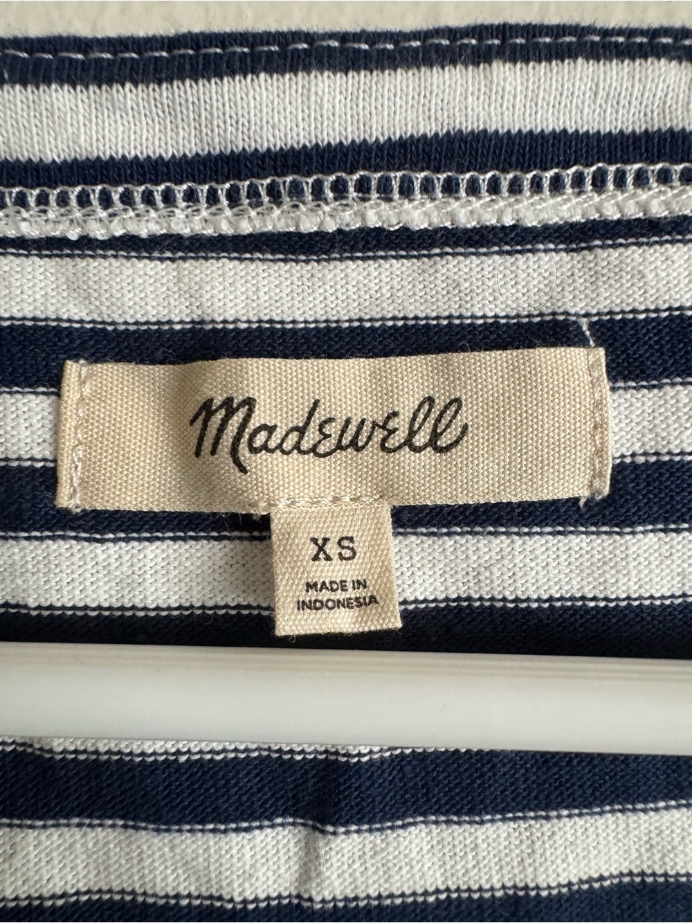Madewell Striped Short-Sleeve Scoop Neck Top - Navy & White - Picture 3 of 3